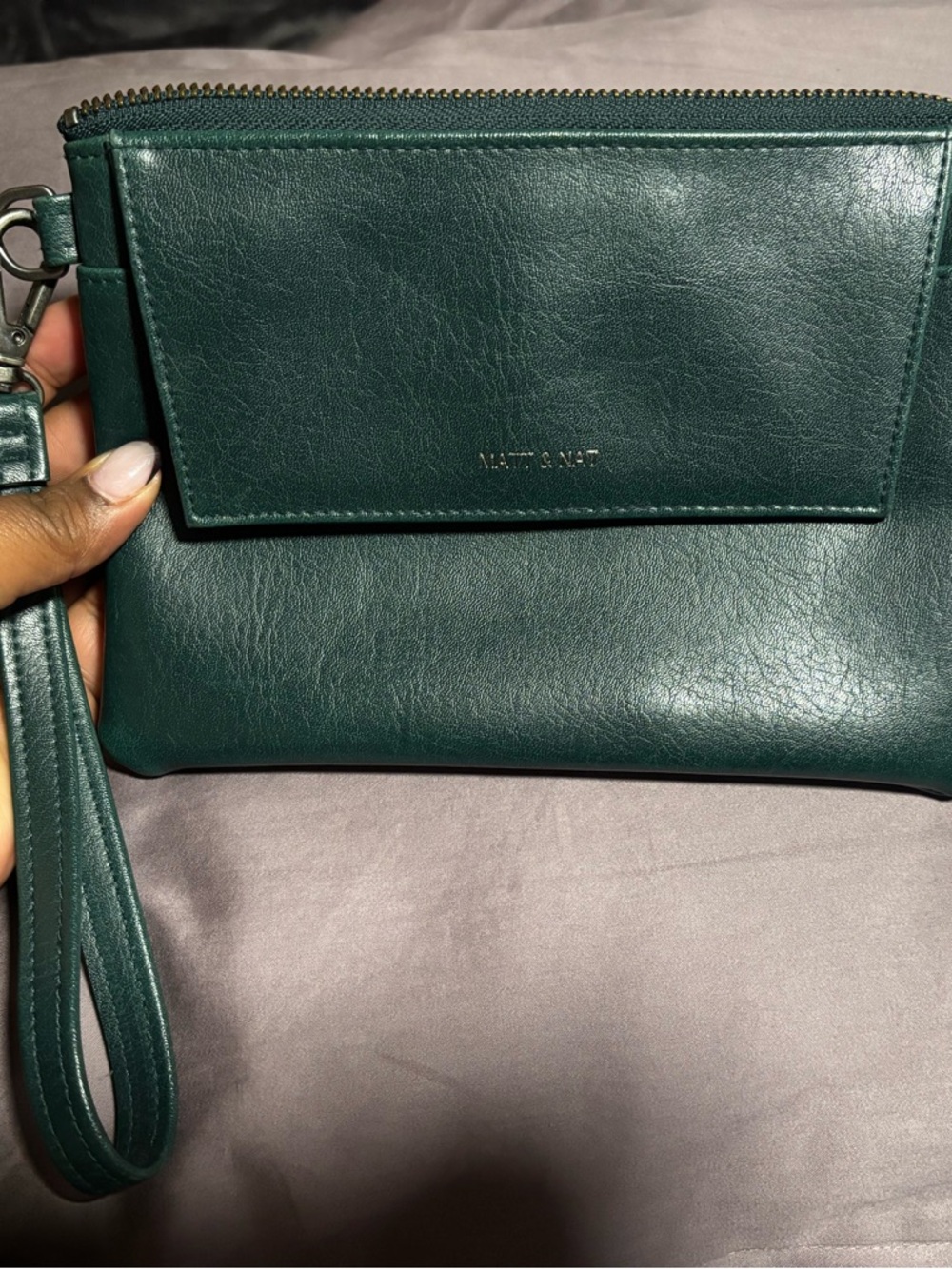 Matt & Nat Green Wristlet Clutch with Front Flap
